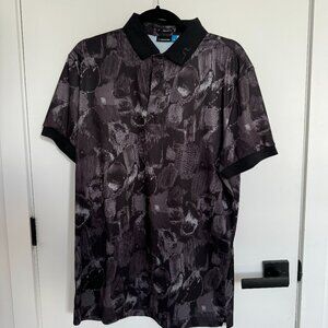 J. Lindeberg Black Designed Polo Shirt Men Large